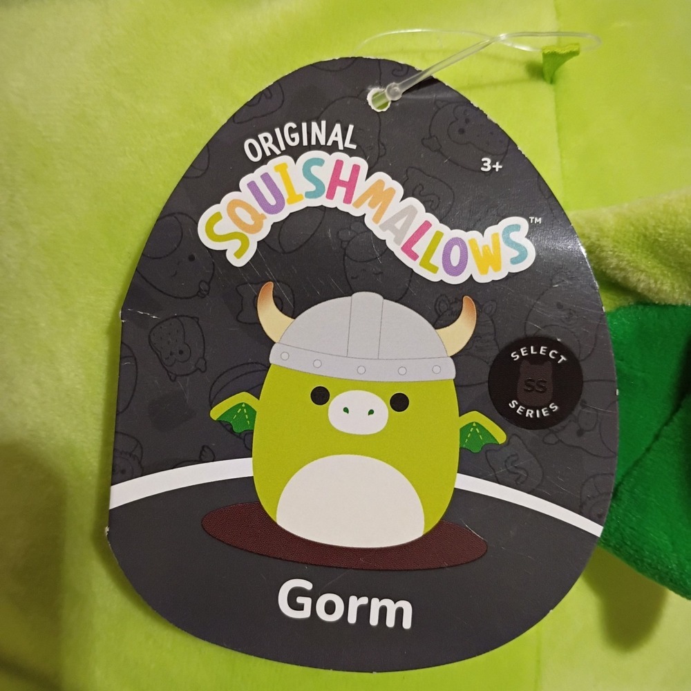 EUC Rare 12" Squishmallow Green Viking Dragon Gorm W/ Black Tag Select Series - Picture 6 of 9